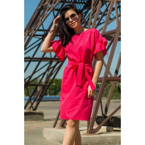 Платье FLFashion Лион ЗПЛ 1137 48 розовое повседневное до середины бедра