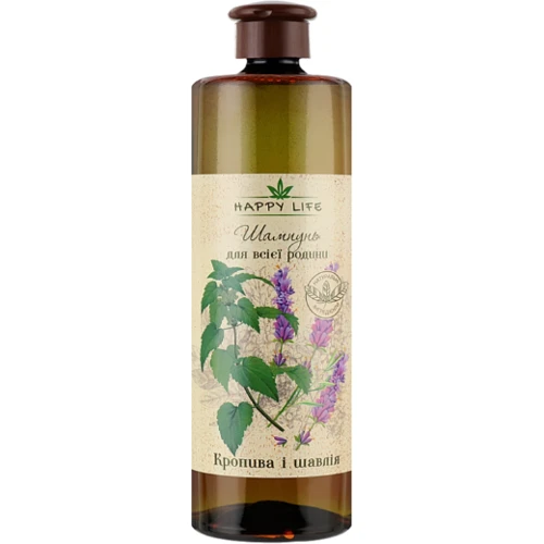 Happy Life Hair Care Шампунь для волос Крапива и шалфей 1000 ml