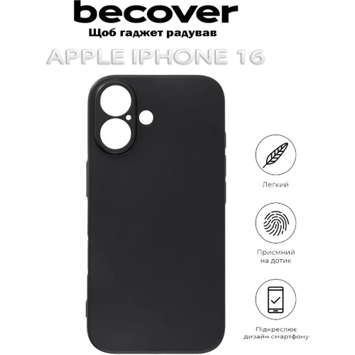 Чехол для iPhone BeCover TPU Case Black for iPhone 16 (712274): Цвет черный