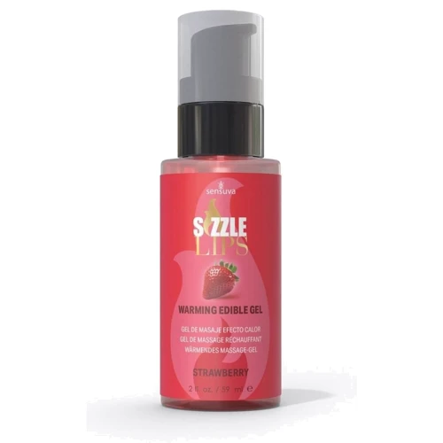 Зігріваючий масажний гель Sensuva Sizzle Lips Strawberry (59 мл), без цукру, їстівний: Тип гель