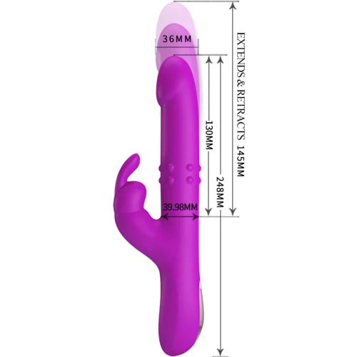 Вибратор с ротацией и толчками Pretty Love Reese Purple