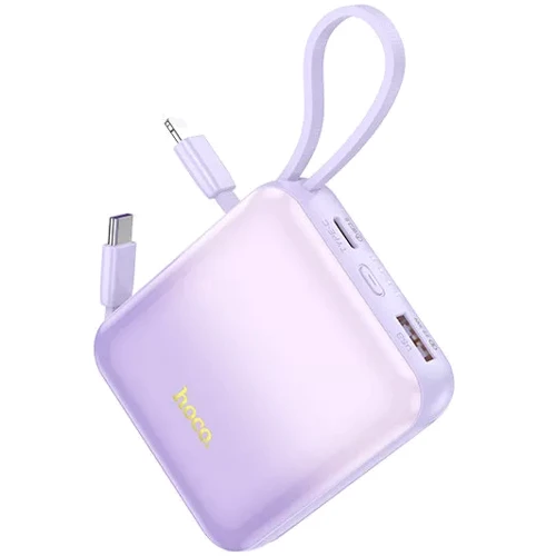 Внешний аккумулятор Hoco Power Bank 10000mAh Q23 Blade with Cable PD 20W/22.5W Purple
