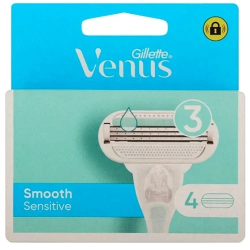 Gillette Venus Smooth Sensitive Картриджи сменные для бритья женские 4 шт: Количество в упаковке, шт 4