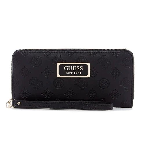 Жіночий гаманець Guess Logo Love Slg Large Zip Around чорний (SWSG7662460-BLA)