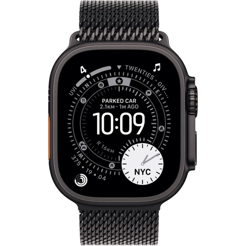 Apple Watch Ultra 3 GPS + Cellular 49mm Black Titanium Case with Black Titanium Milanese Loop - Medium (MF1Q4)