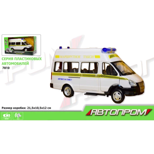 Машина 7810 АВТОПРОМ городские службы,1:29,свет, звук, 21,5x10,5: Производитель АВТОПРОМ