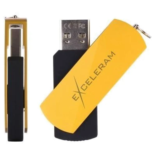 USB-флешка eXceleram 16GB P2 Series USB 2.0 Yellow2/Black (EXP2U2Y2B16) фото 3