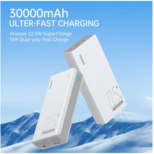 Внешний аккумулятор Romoss Power Bank 30000mAh Sense8F White (PHP30-711-1133H): Емкость батареи, мАч 30000