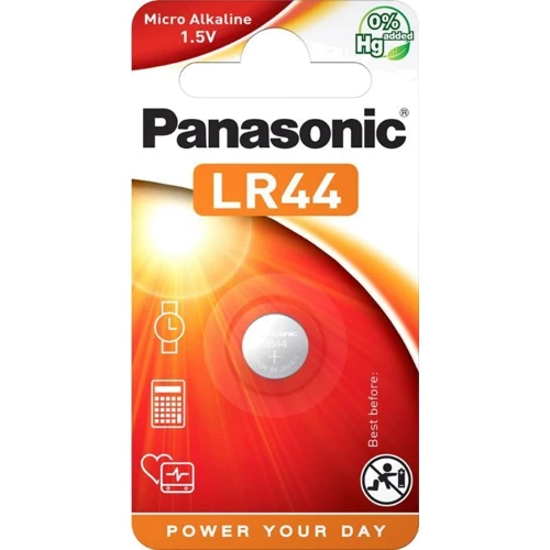 Panasonic LR44 bat(1.5B) Alkaline 1шт (LR-44EL/1B)
