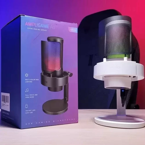 Микрофон Fifine RGB AmpliGame A8W White фото 6