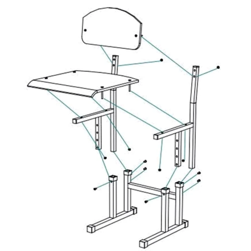 Комплект парта + стільчик - трансформери Сектор Хмарка