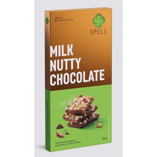 Шоколад Spell Плитка из молочного шоколада и ассорти орехов 80 г (SPL4820207314788): Вес, г 80