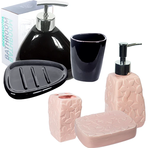 Набір аксесуарів для ванної кімнати S&T 3 ін. (889-07-004): Тип Підставка для зубних щіток, Мильниця, Дозатор для мила