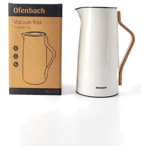 Термос Ofenbach 1 л пластиковий зі скляною колбою 101328 (OF-101328): Матеріал корпусу пластик