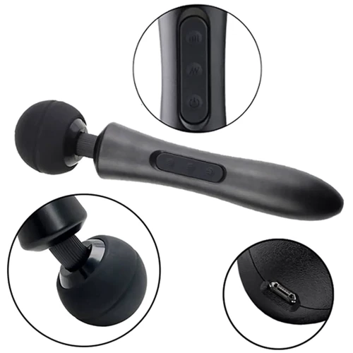 Вибромассажер BOSS of TOYS Massager Ultra Powerful Big USB Black 20 Function (BS2200010)