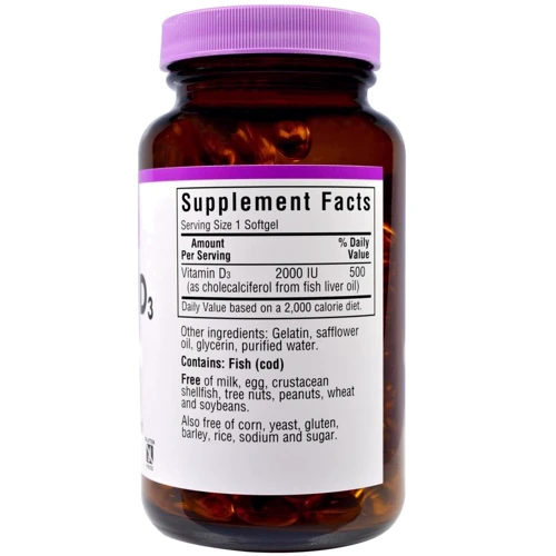 Bluebonnet Nutrition Vitamin D3 2000IU 180 caps: Тип Витамин D