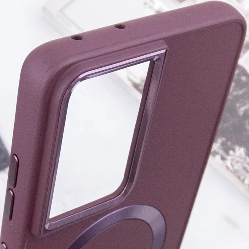 Чехол для телефонов TPU Case Bonbon Metal Style with MagSafe Plum for Samsung S908 Galaxy S22 Ultra: Цвет бордовый