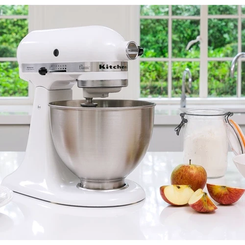 Міксер KitchenAid 5K45SSEWH: Насадки Венчик, Для взбивания, Для замеса теста, Для смешивания
