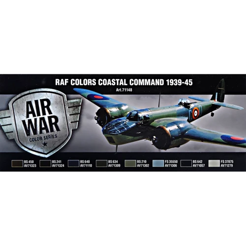 Набір фарб Vallejo "Model Air" RAF Кольори Прибережної команди 1939-1945 р., 8 шт