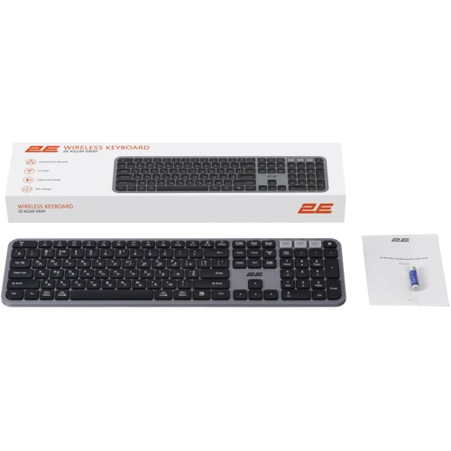 Клавиатура 2E KS240 WL BT Gray (2E-KS240WG): Тип клавиш мембранный