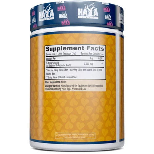 Аминокислота для спорта Haya Labs Sports D-Aspartic Acid 200 g / 66 servings: Вкус Без вкуса