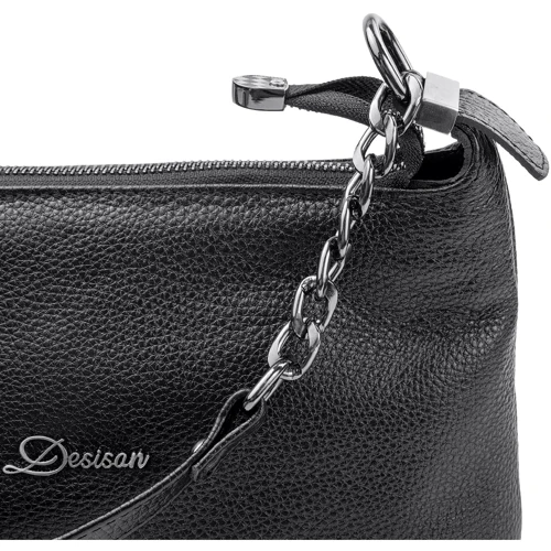 Женская сумка через плечо Desisan черная (SHI575-011): Фактура Матовая, Зернистая