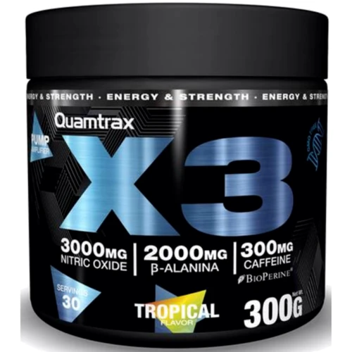 Предтренировочный комплекс Quamtrax X3 300 g / 30 servings / Tropical