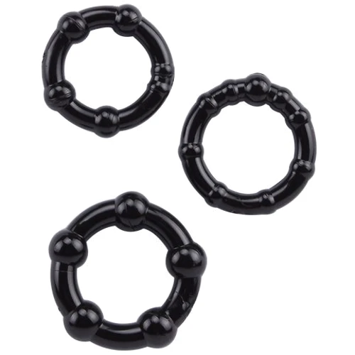 Набор эрекционных колец Chisa GK Power Beaded Cock Rings Black: Производитель CHISA