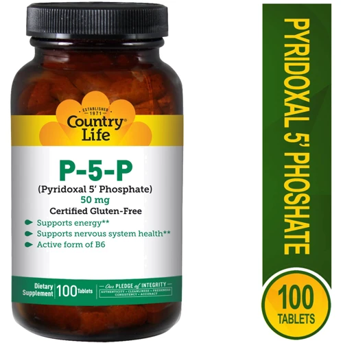 Country Life P-5-P (Pyridoxal 5' Phosphate) 50 mg 100 Tabs Витамин B6 (P-5-P, пиридоксаль-5-фосфат): Тип Витамин B