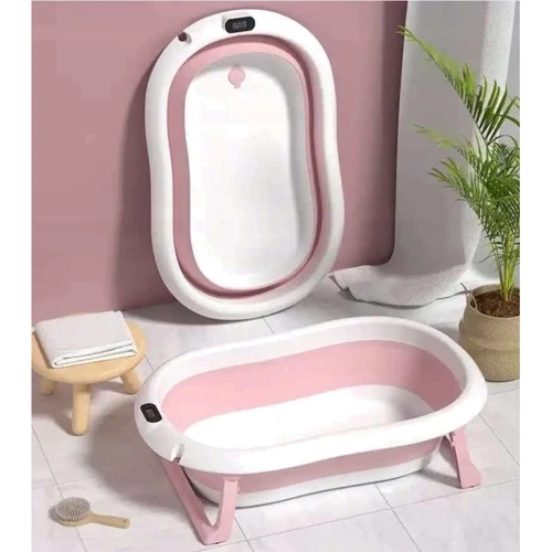 Детская ванночка складная с подушкой и термометром Kidwell Kanzaa Pink (Hnrt_4870) фото 3