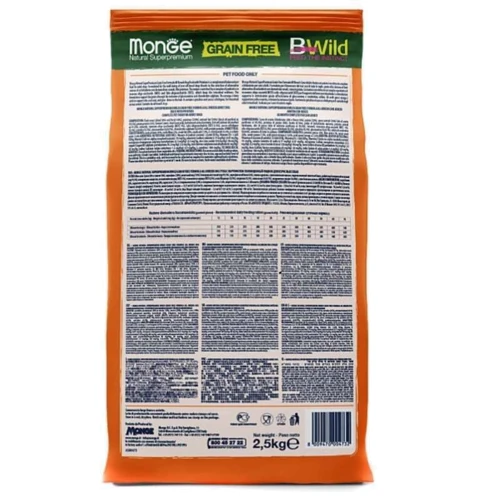 Сухой корм беззерновой Monge Dog Bwild Grain Free для собак с мясом утки 2.5 кг (70004732): Класс Холистик