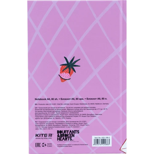 Блокнот Kite BBH-2 А6 80 аркушів (K22-199-2): Тип Блокнот