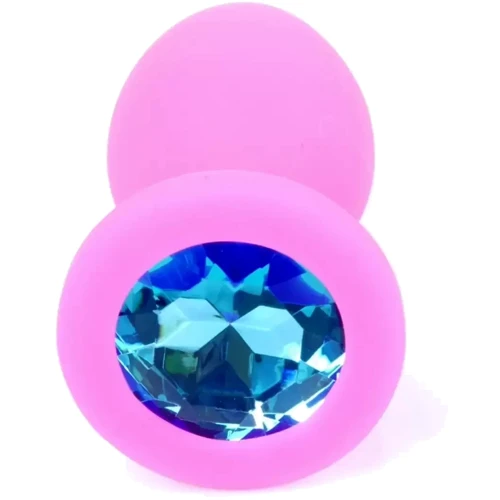 Анальная пробка Boss Series - Jewellery Pink Silicon PLUG Medium Light Blue (BS6400085)