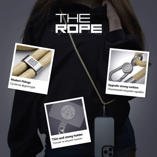 Ремешок для смартфона ArmorStandart Rope Titanium Sand with Clear holder (ARM76101) фото 3
