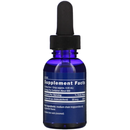Life Extension Liquid Vitamin D3 Жидкий витамин Д3 2000 МЕ 29.6 мл Мятный вкус: Тип Витамин D