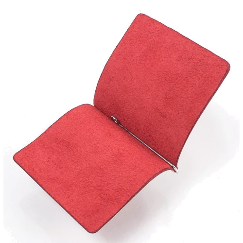Женский зажим для денег DNK Leather красный (DNK-Spring-clamp-Hcol-H): Формат кошелька Вертикальный