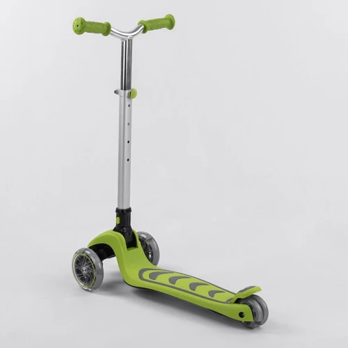 Самокат трехколесный Best Scooter складной алюминиевый руль, 4 колеса PU со светом Light green (102320): Максимальная допустимая нагрузка, кг 60