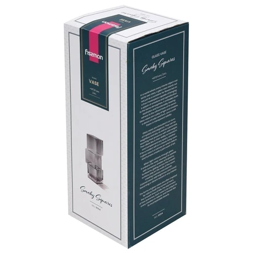 Ваза Fissman Smoky Squares 25 см (9554): Цвет, орнамент дымчато-серый