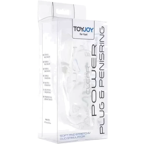 Анальная пробка Toy Joy Manpower Plug & Penisring (прозрачный)