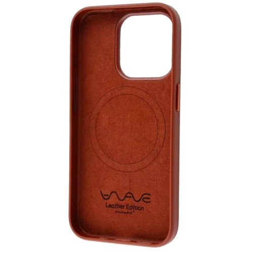 Чехол для iPhone WAVE Premium Leather Edition Case with MagSafe Umber for iPhone 15 Pro фото 5