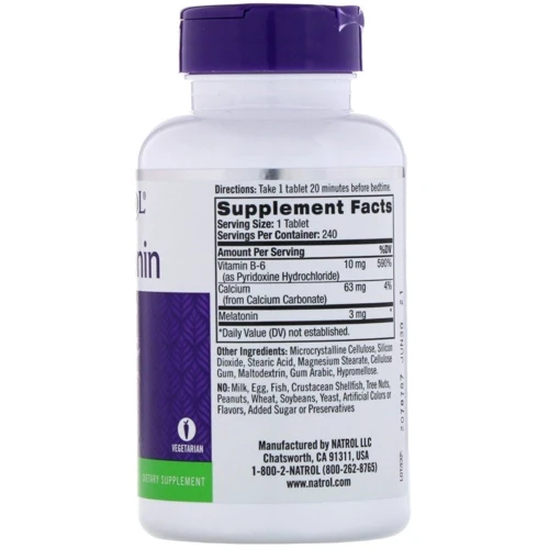 Natrol Melatonin 3 mg, 240 Tablets (NTL-16068): Стать унісекс