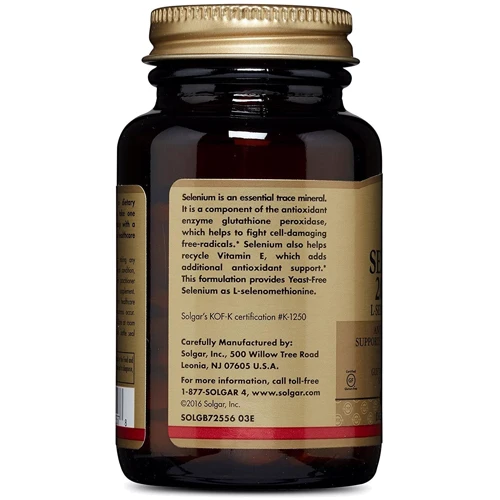 Solgar Yeast-Free Selenium Солгар Селен без дрожжей 200 mcg 100 таблеток: Форма выпуска Таблетки