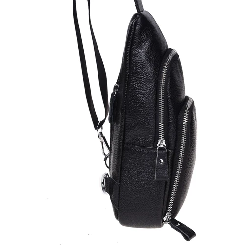 Чоловіча сумка-слінг Borsa Leather чорна (K15058-black): Тип Сумки