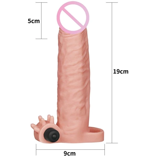 Насадка на член LYBAILE Pleasure X-Tender Vibrating Penis Sleeve Add 2" Flesh 4