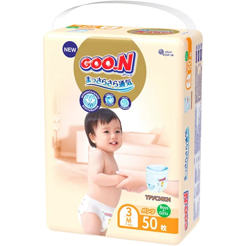 Трусики-підгузки GOO.N Premium Soft для дітей 7-12 кг (розмір 3(M), унісекс, 50 шт) фото 8