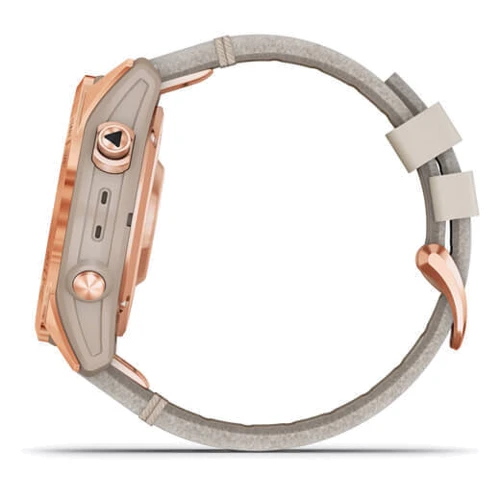 Смарт-часы Garmin Fenix 7S Sapphire Solar Rose Gold Titanium with Limestone Leather Band (010-02539-35) фото 10
