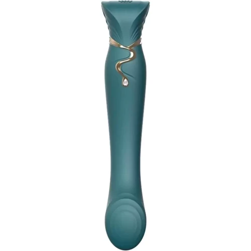 Премиальный вибратор для точки G с функцией нагрева ZALO Queen G-Spot Pulse Wave Vibe (изумрудный)