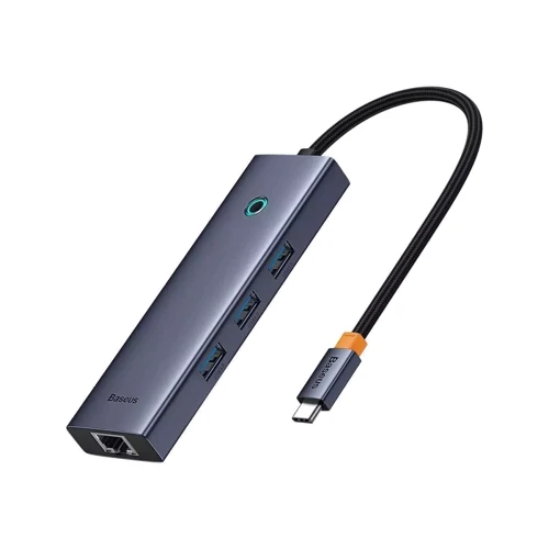 Адаптер Baseus Adapter UltraJoy Series USB-C to HDMI+3xUSB3.0+PD+RJ45 Gray (B00052802811-00)