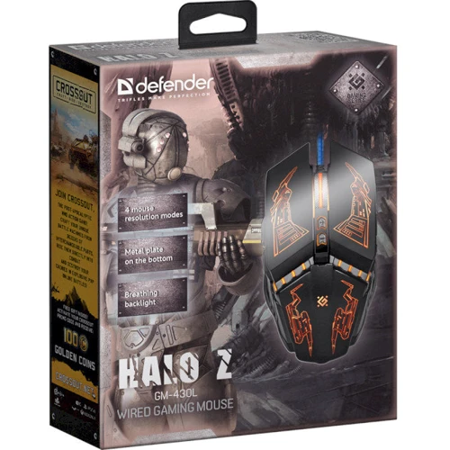Мышь Defender Halo Z GM-430L Black (52430): Эргономика для правой руки