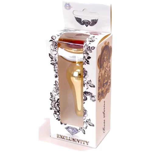 Анальная пробка с кристаллом BOSS of TOYS Boss Series - Jewellery Gold BUTT PLUG Red, BS6400064